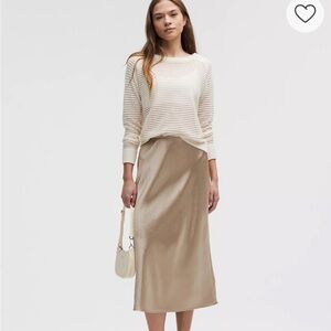 Lululemon Athletica Beige Satin Midi Skirt